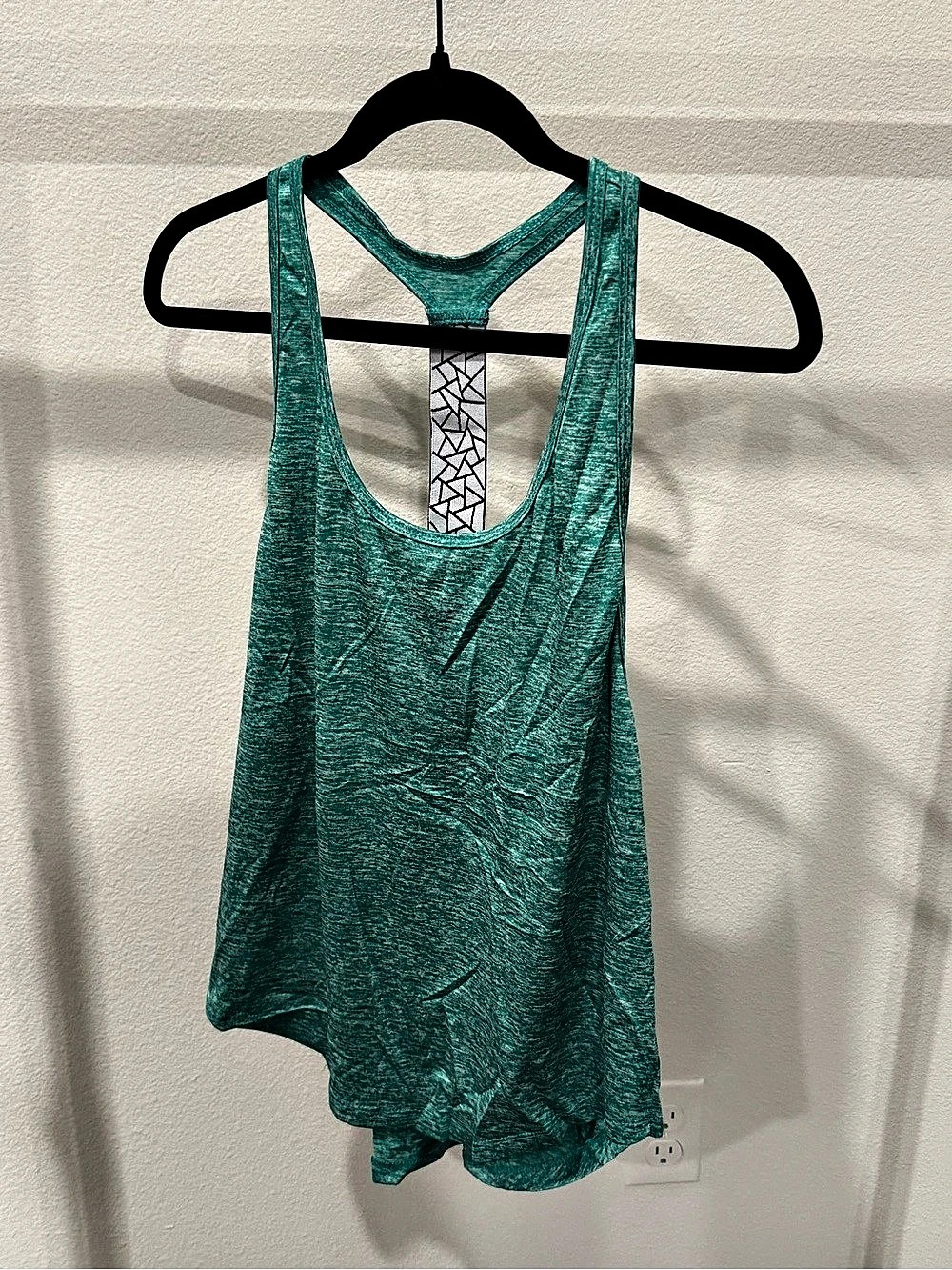SHEIN Sports Geo Print Wrap Back Sports Tank Top Green Large